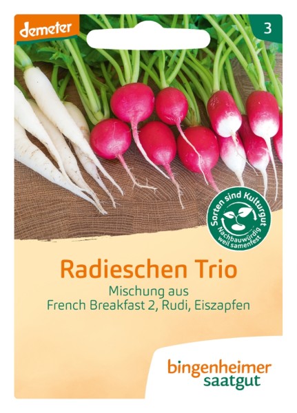 Radieschen Trio - Mischung aus French Breakfast 2 - Rudi - Eiszapfen - Bio